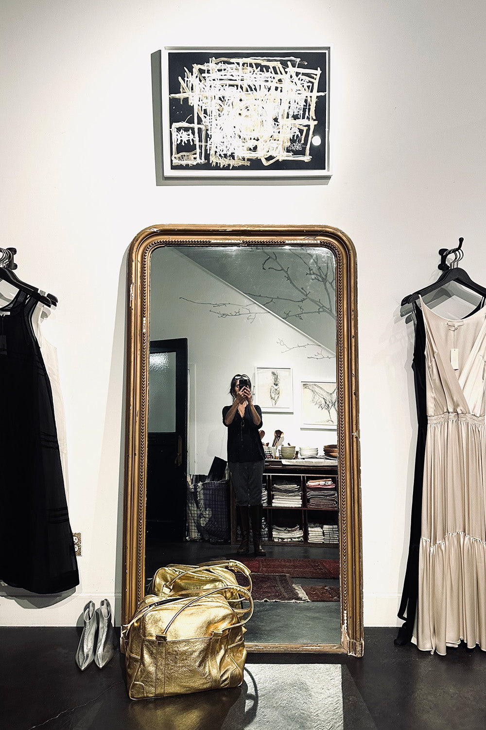 floor length dressing mirror Simenmax Full Length Mirror, 16" x 59" Nano Glass Floor Mirror, Standing Rectangle Floor Mirrors Body Dressing Wall-Mounted Mirror for Living Room,