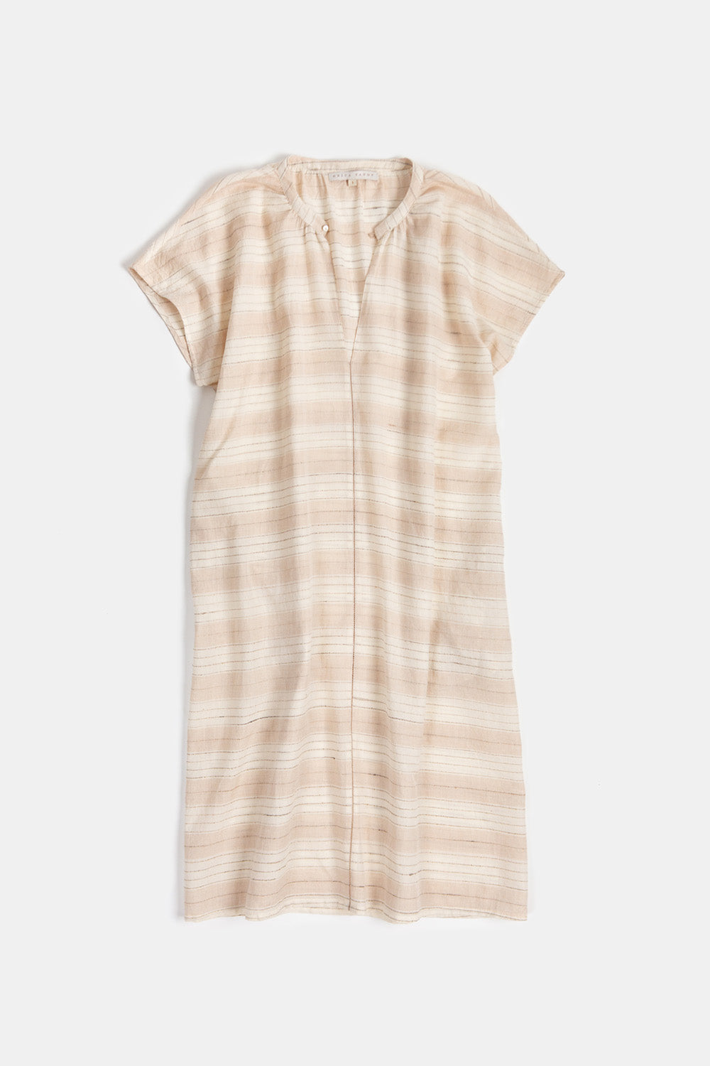 Suki Jamdani Cotton Dress In Dune Stripe