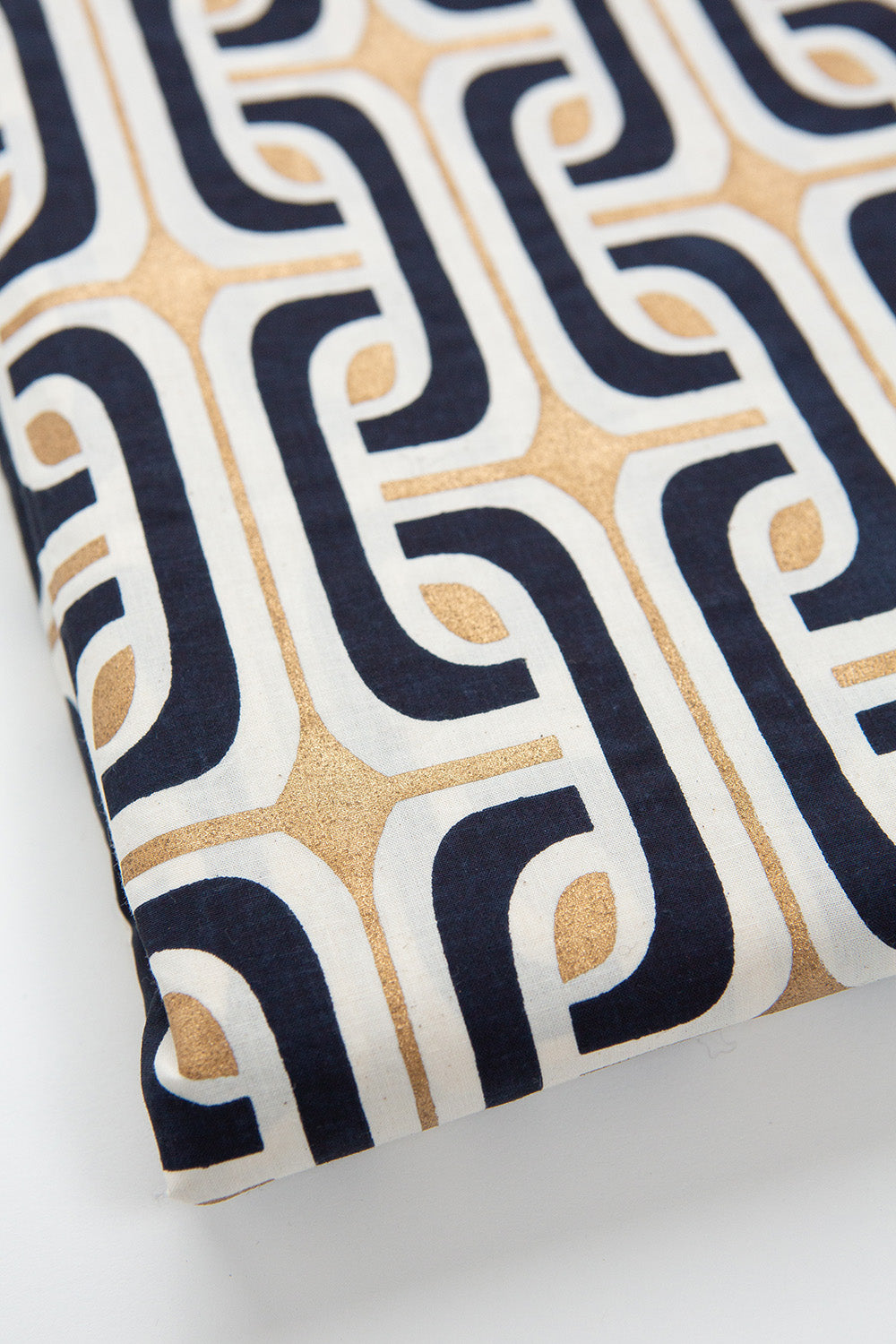 Cotton Tablecloth In Navy and Gold Super 1965