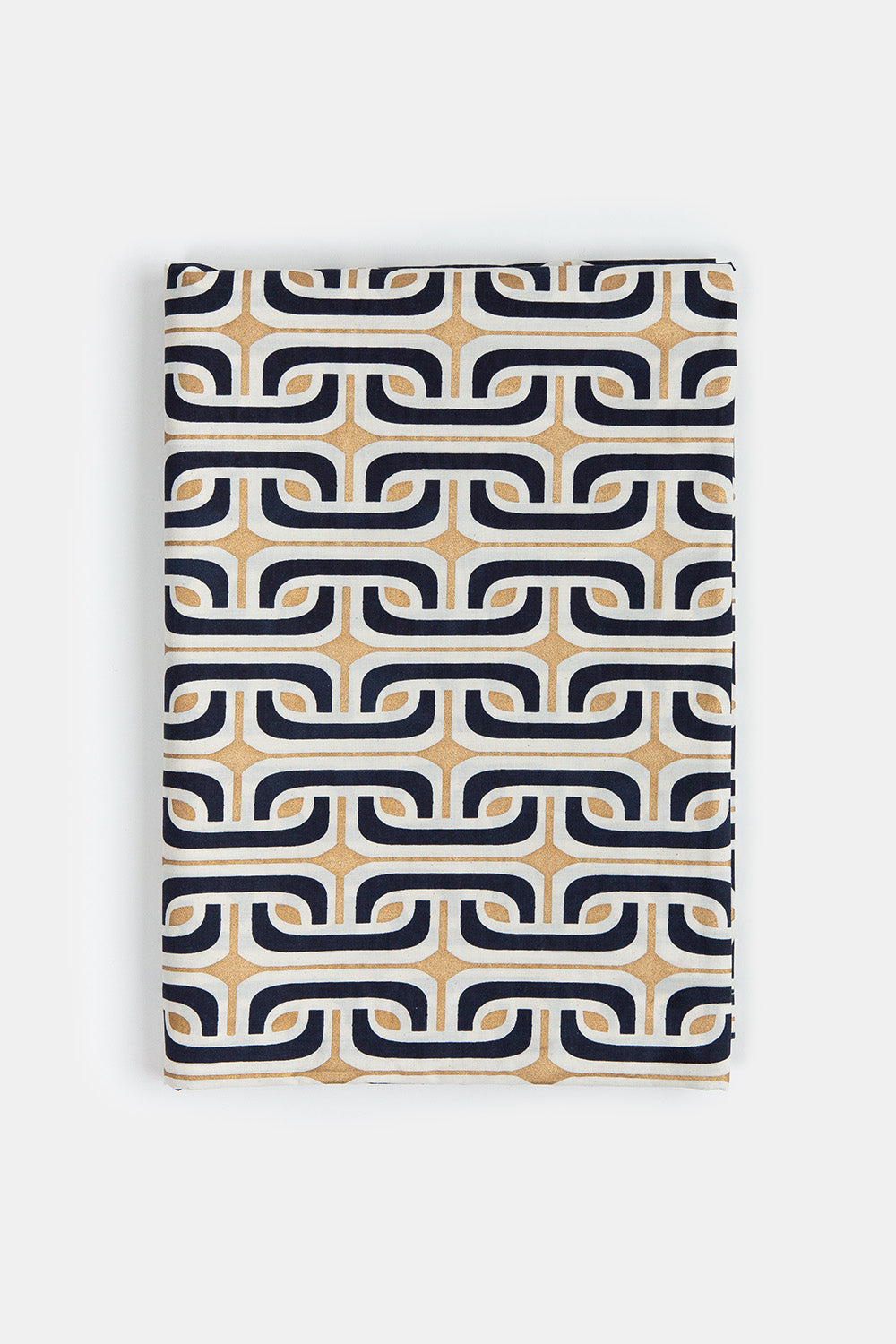 Cotton Tablecloth In Navy and Gold Super 1965