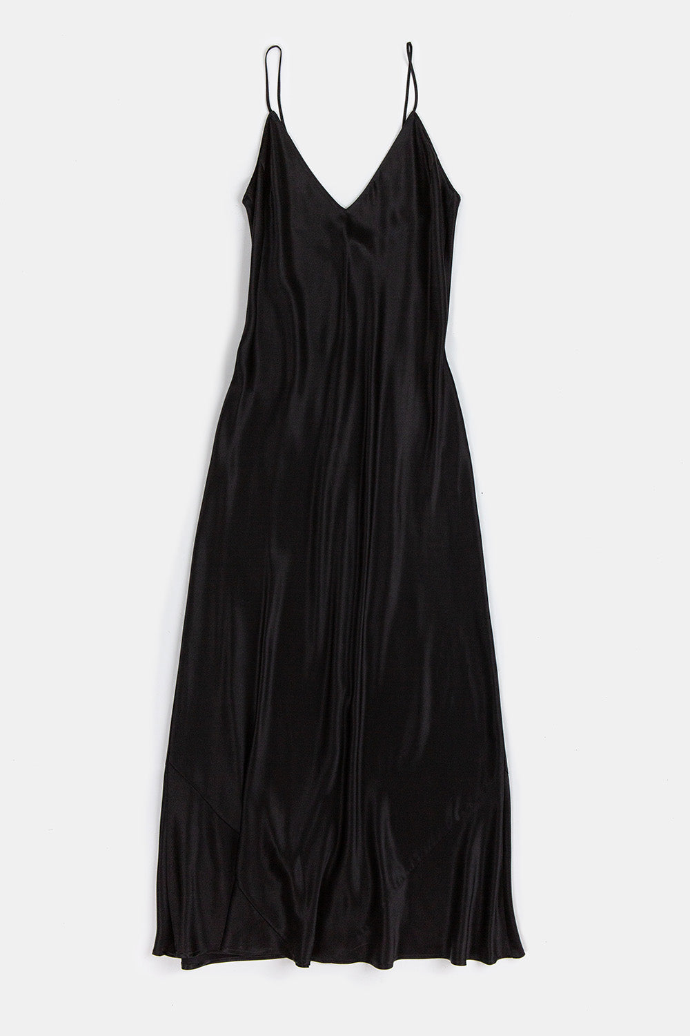 Tallulah Silk Charmeuse Gown in Black