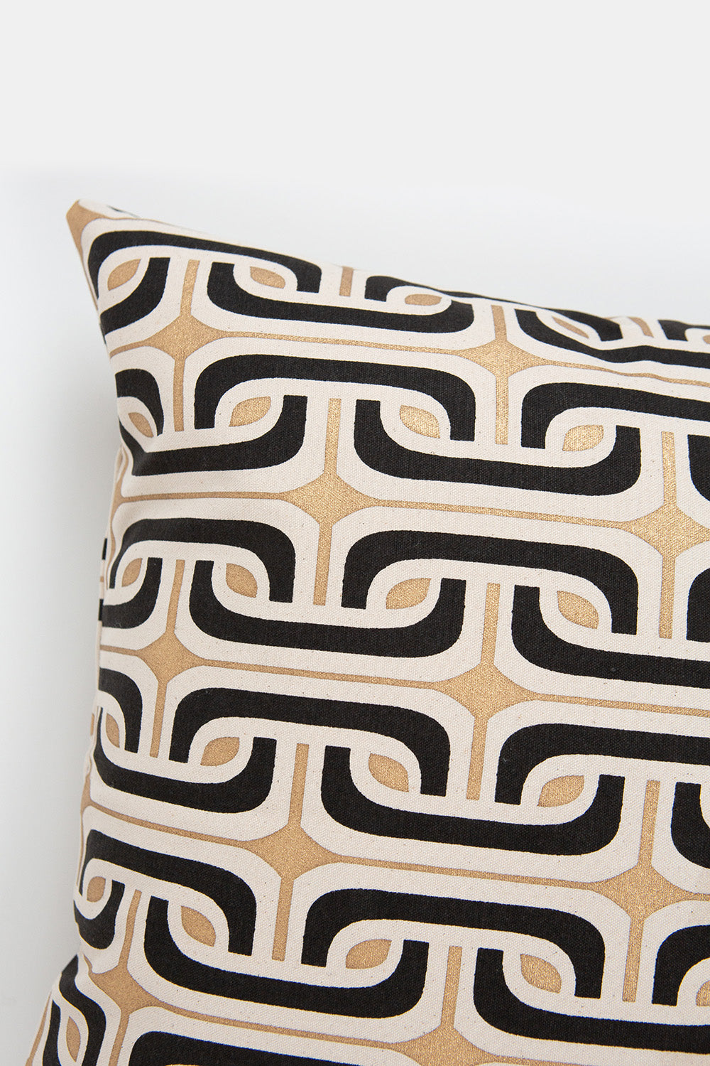Cotton Throw Pillow In Black And Gold Super 1965