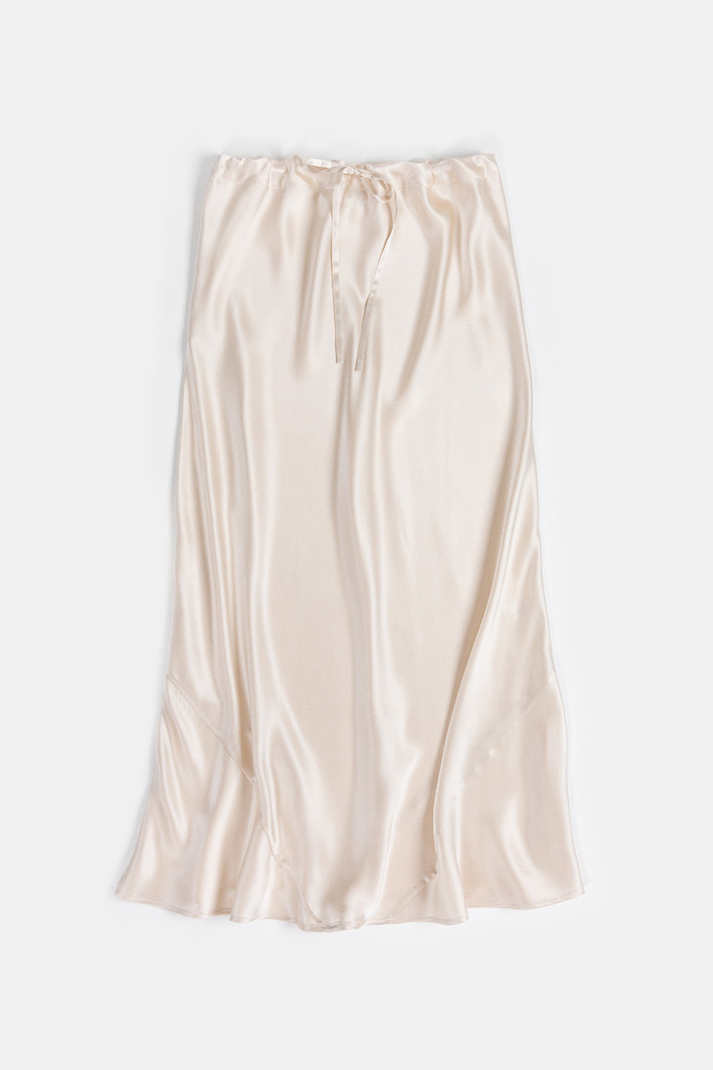 Tula Silk Charmeuse Skirt in Alabaster