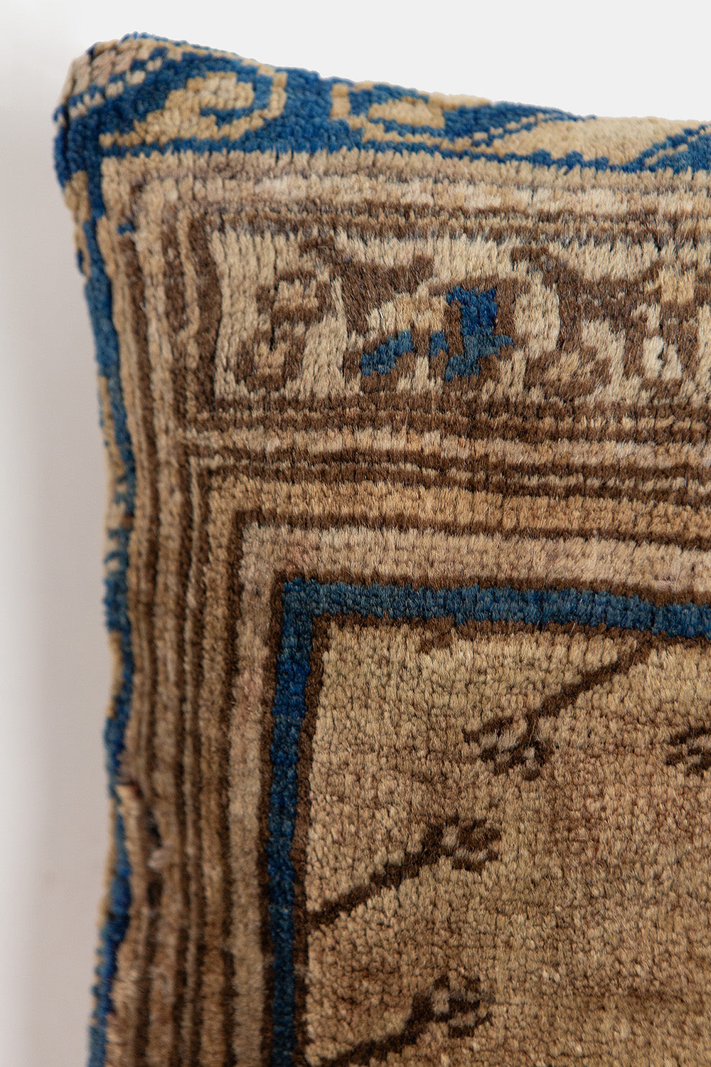 Vintage Turkish Flatweave Throw Pillow In Deniz