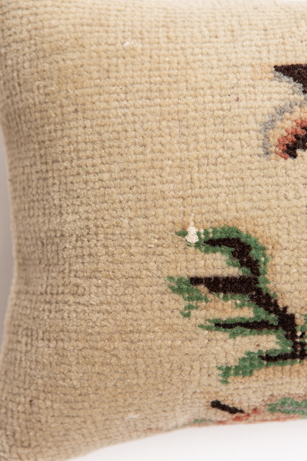 Vintage Turkish Flatweave Throw Pillow In Çiçekli