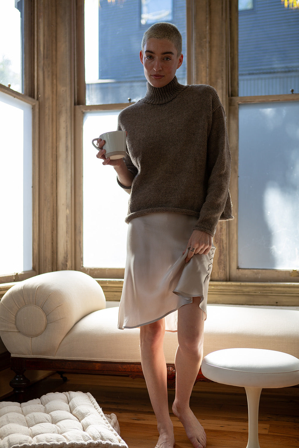 Highland Wool Turtleneck In Mushroom