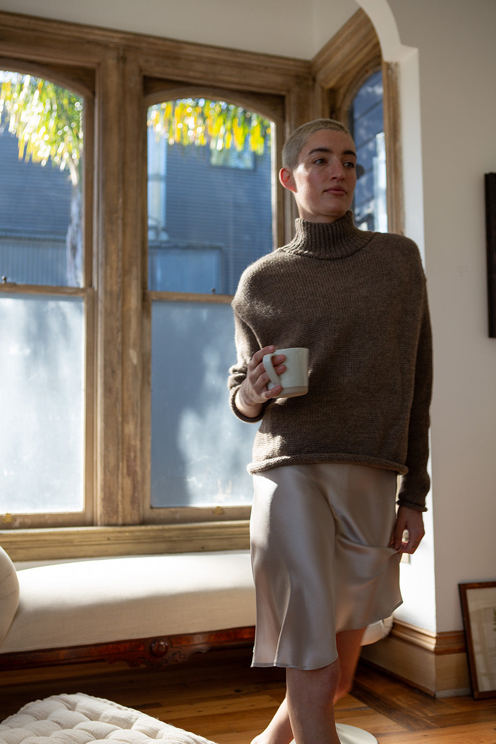 Highland Wool Turtleneck In Mushroom