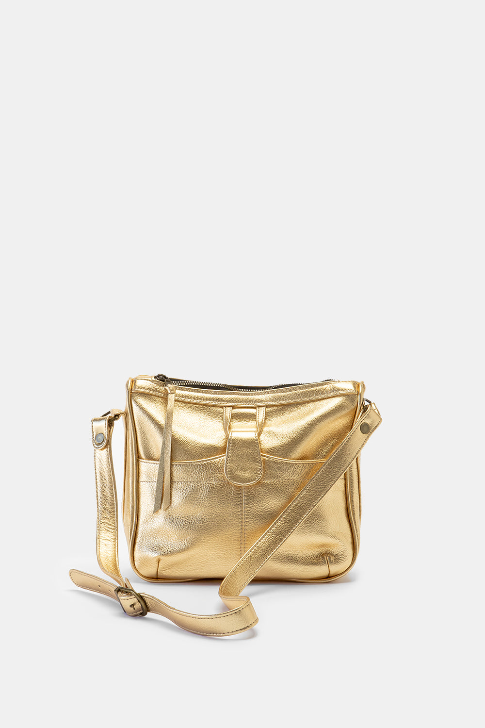 Twiggy Leather Shoulder Bag in Gold