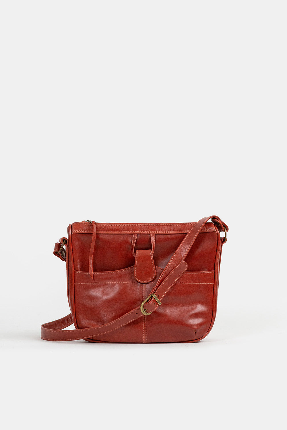 Twiggy Leather Shoulder Bag in Tomato
