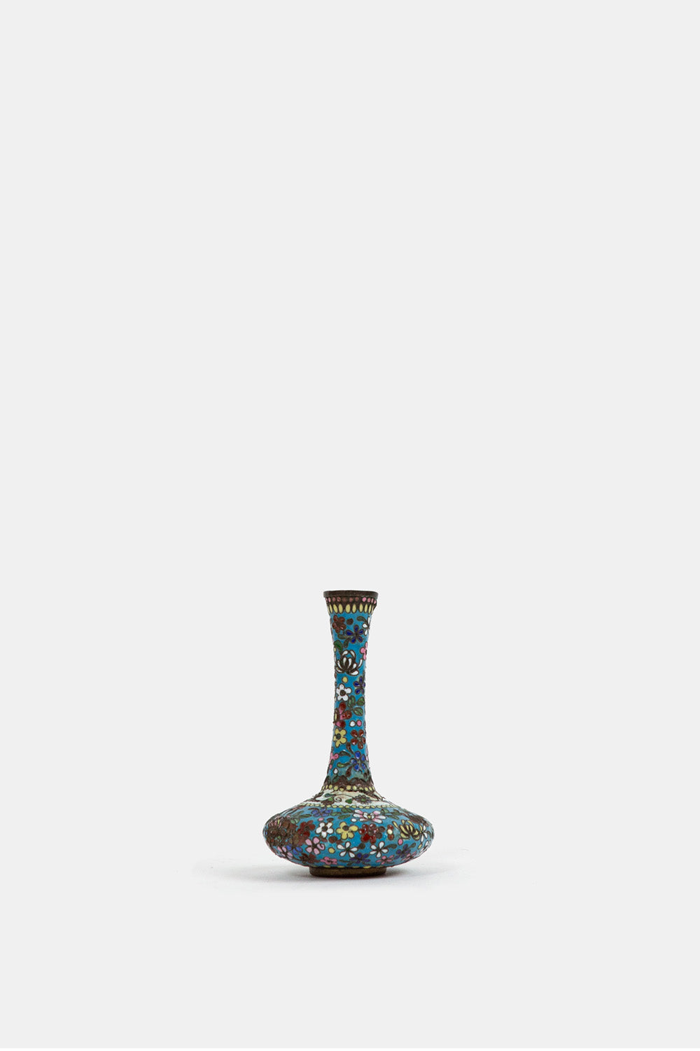 Antique Cerulean Blue Cloisonné Vase