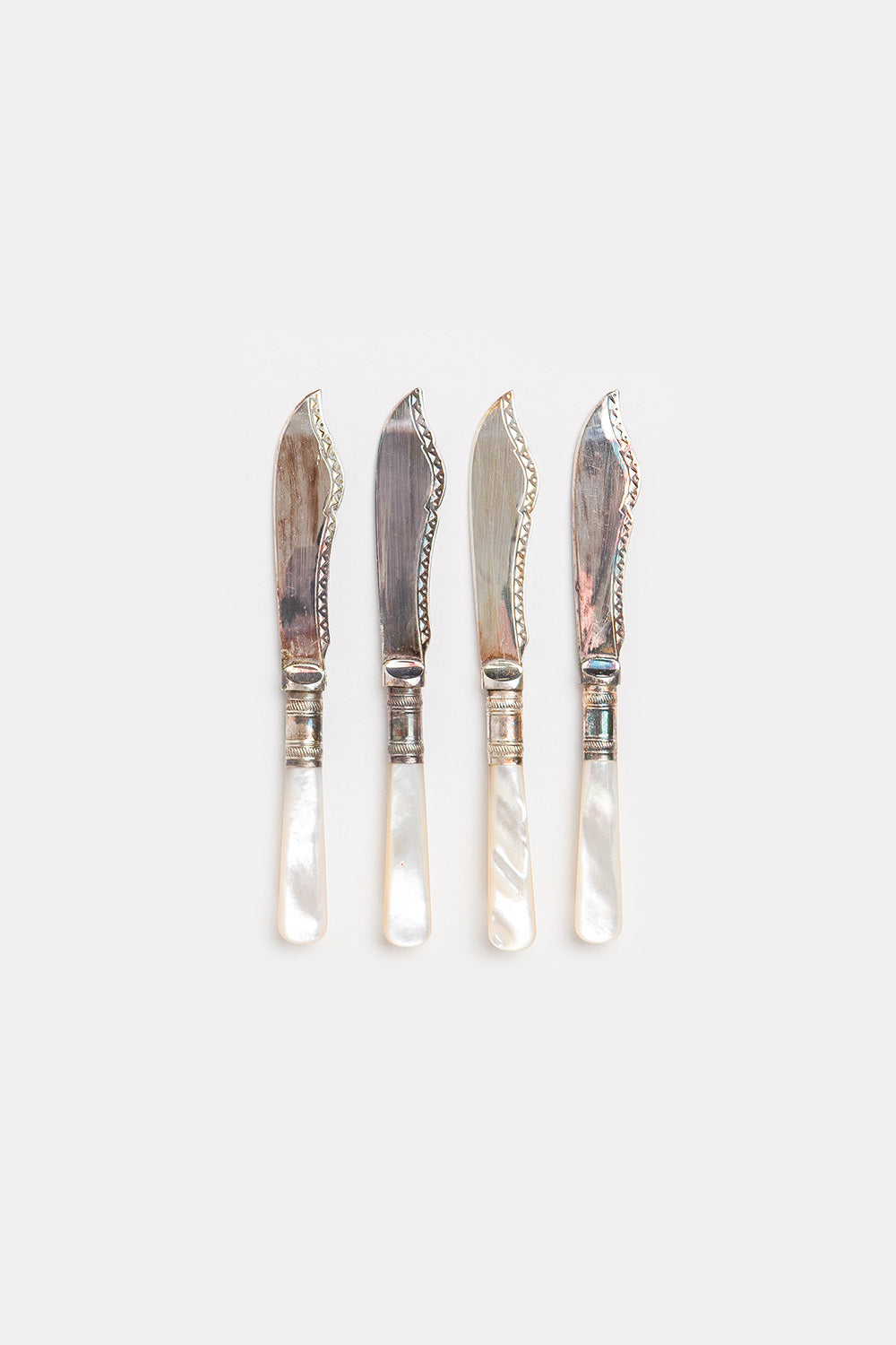 Silver and Mother of Pearl Fish Knives Set of 4
