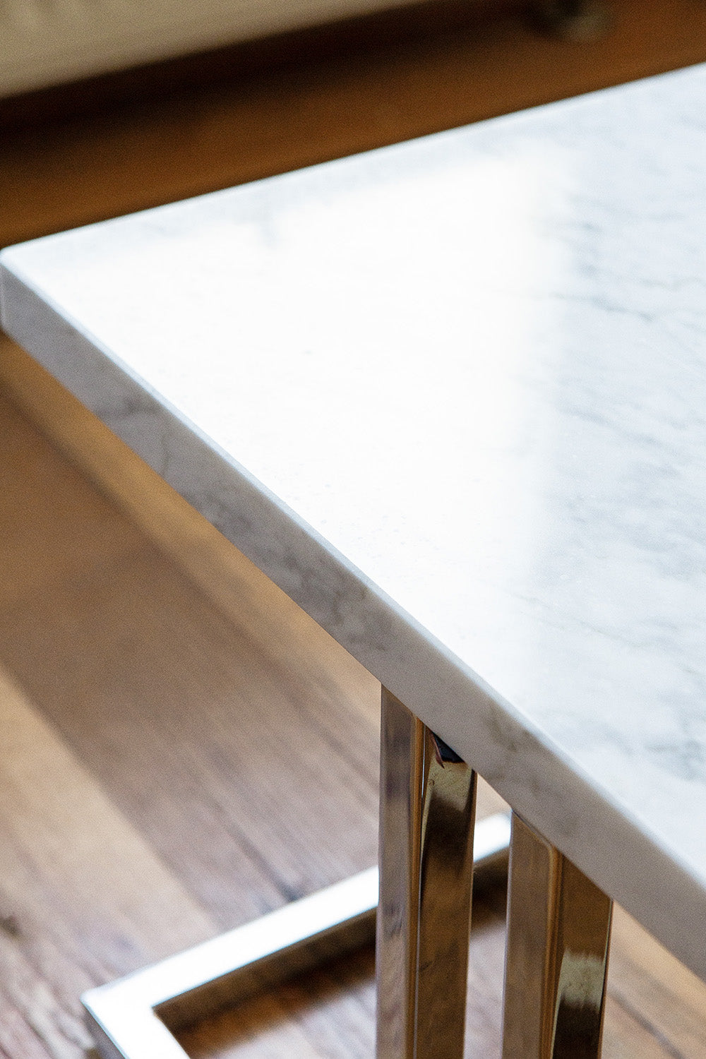 Marble and Chrome Side Table