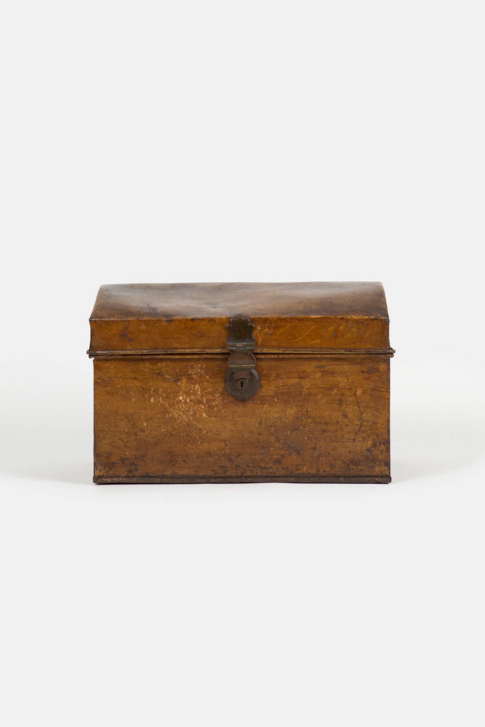 Painted Metal Trunk With Aqua Interior
