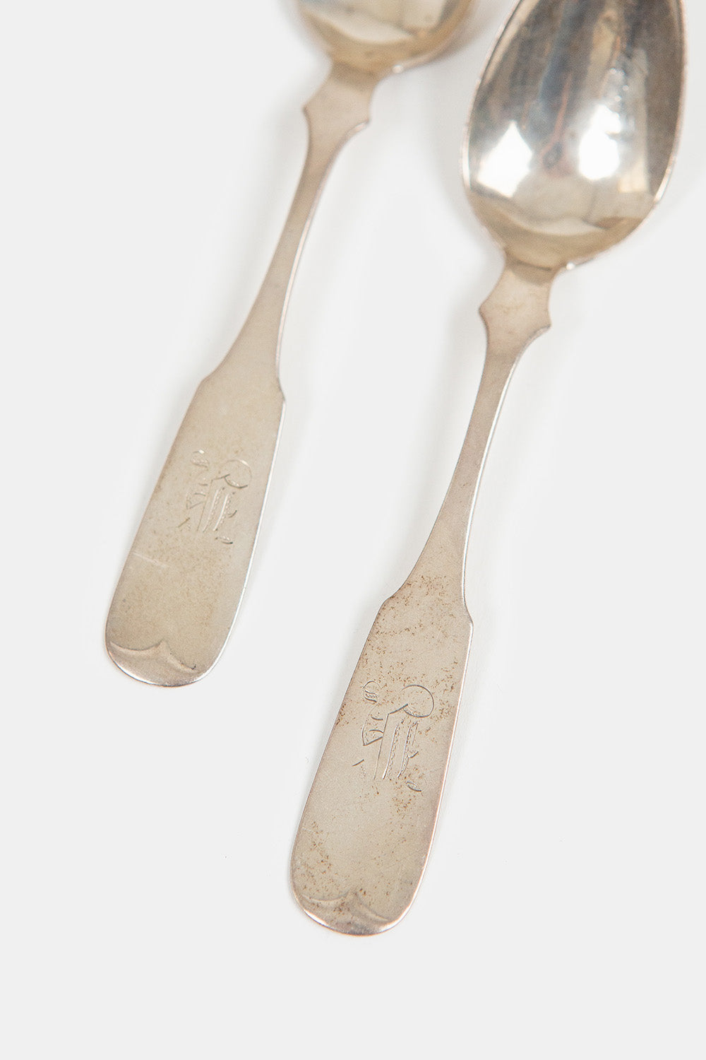 Set of 2 Antique Sterling Silver Spoons