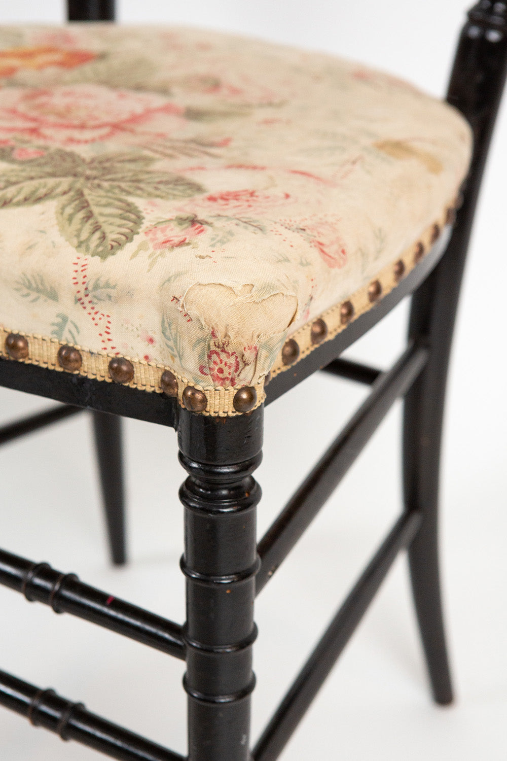 Set of Three Vintage Ebonized Side Chairs