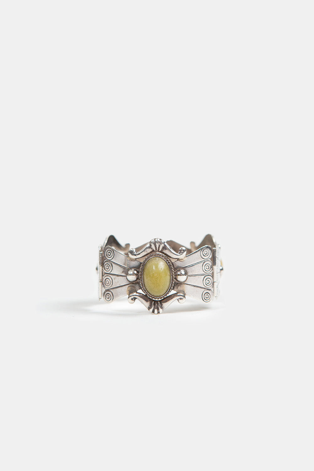 Sterling Silver and Green Calcite Bracelet