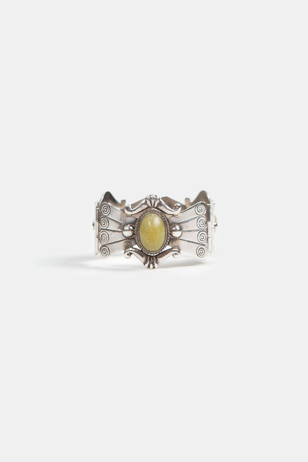 Sterling Silver and Green Calcite Bracelet