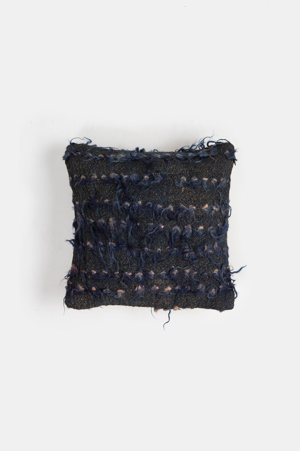 Vintage Turkish Tulu Shag Throw Pillow In Midnight