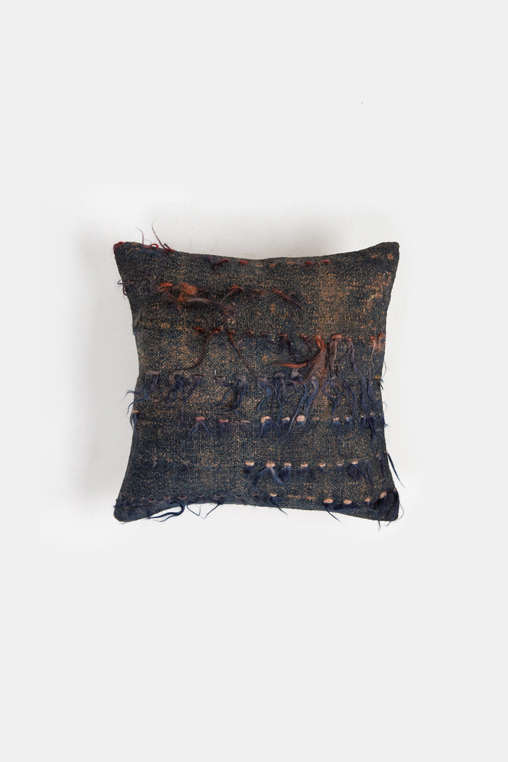 Vintage Turkish Tulu Shag Throw Pillow In Dusk