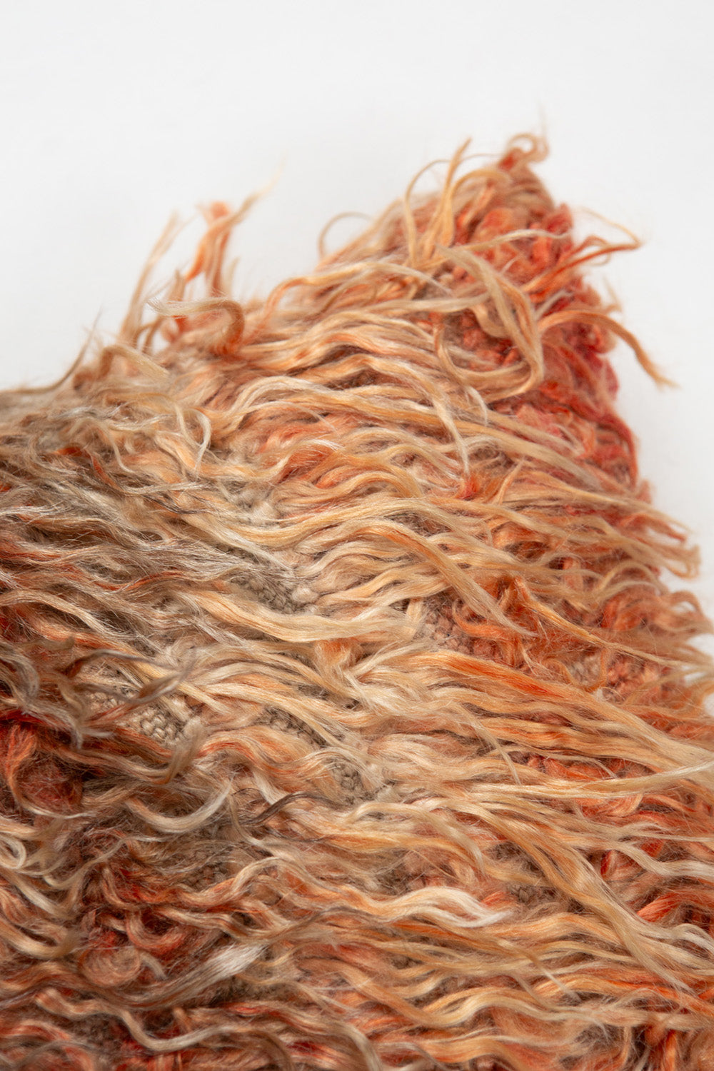 Vintage Turkish Tulu Shag Throw Pillow In Langoustine