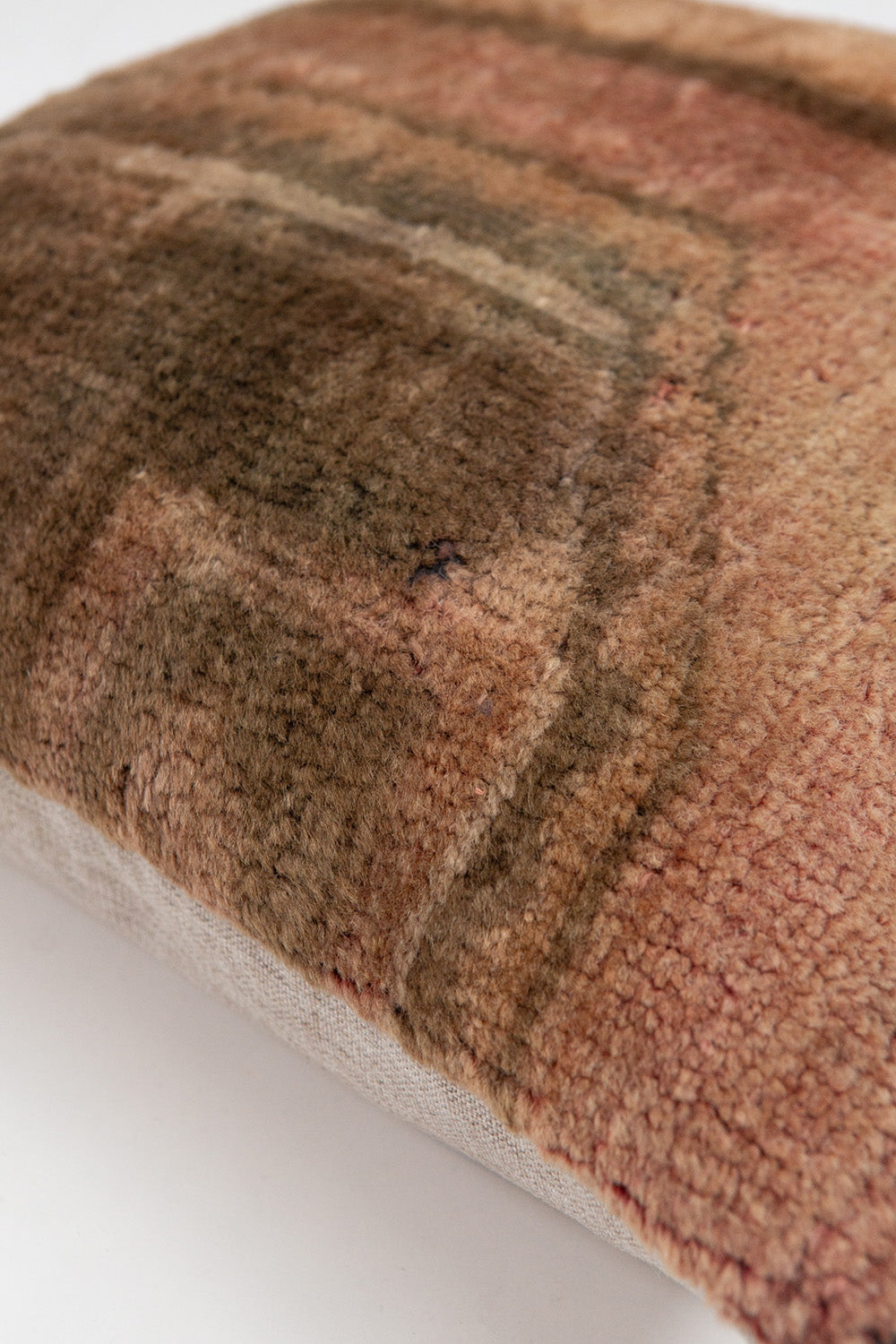 Vintage Turkish Flatweave Throw Pillow In Mauve Stripe