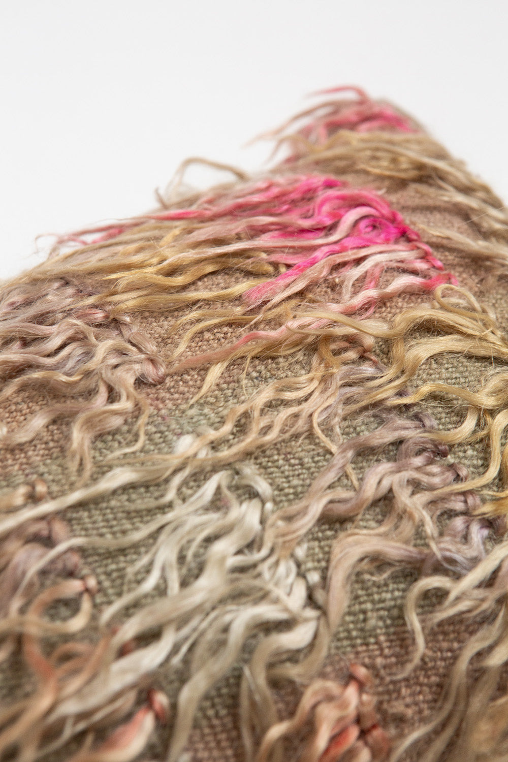 Vintage Turkish Tulu Shag Throw Pillow In Water Lilies