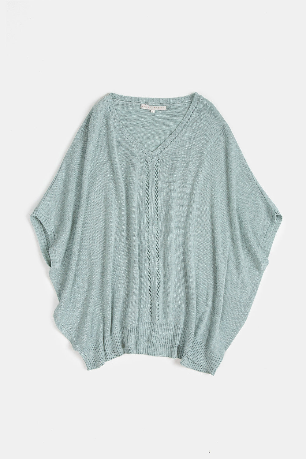 Pima Cotton V Neck Cocoon In Mist