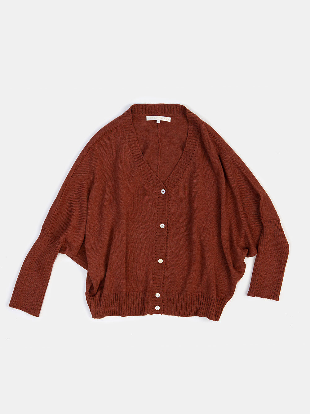 Grace Pima Cotton Cardigan in Madrone