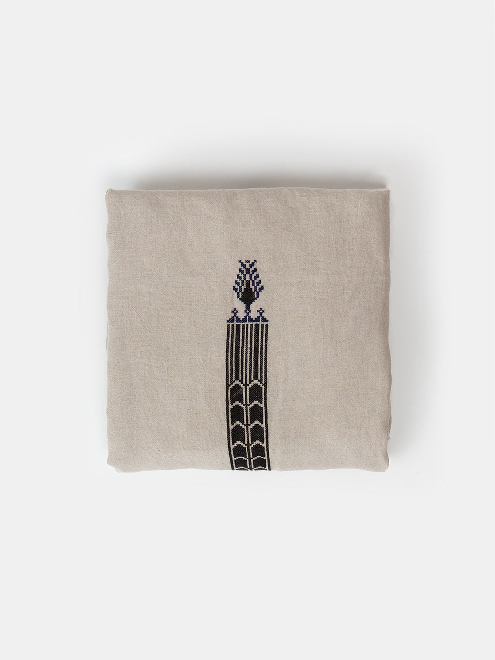 Cypress Duvet Cover in Embroidered Natural Linen