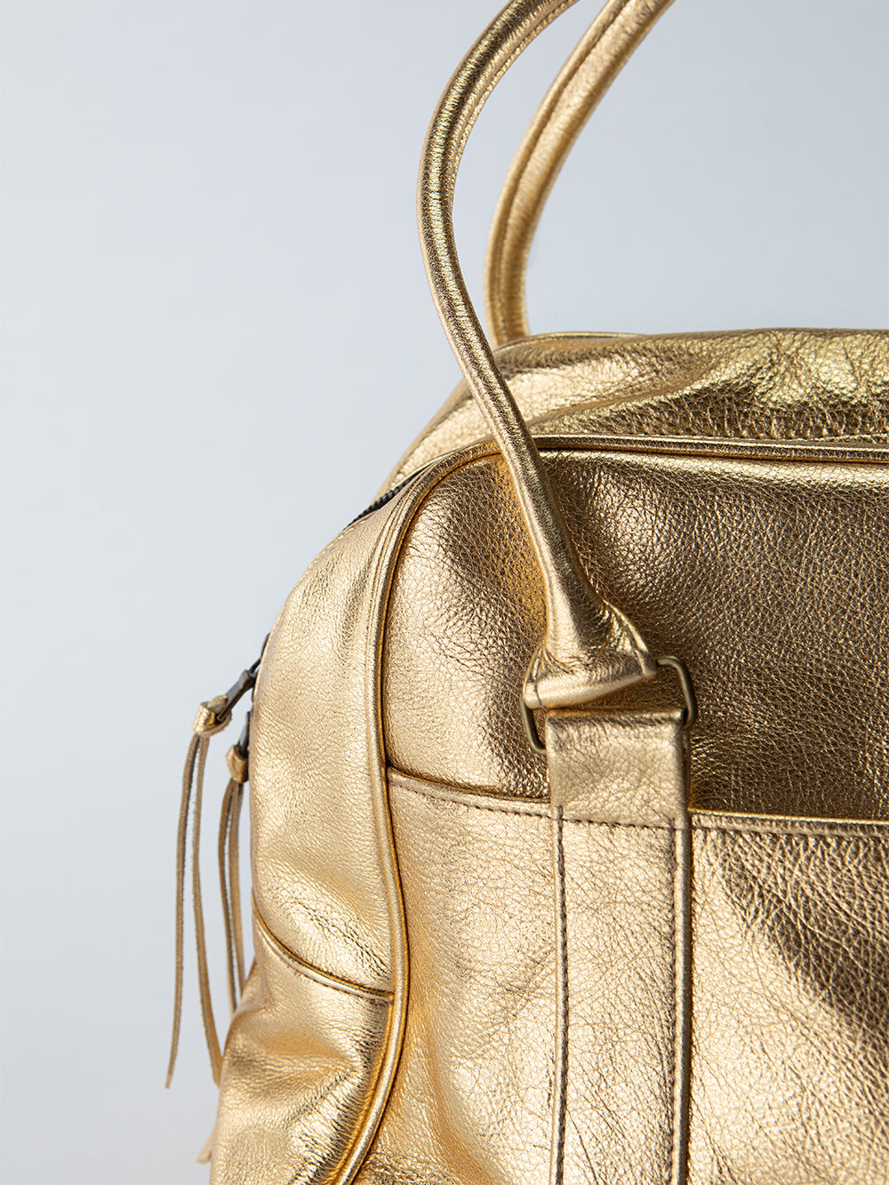 Egon Leather Weekender in Gold