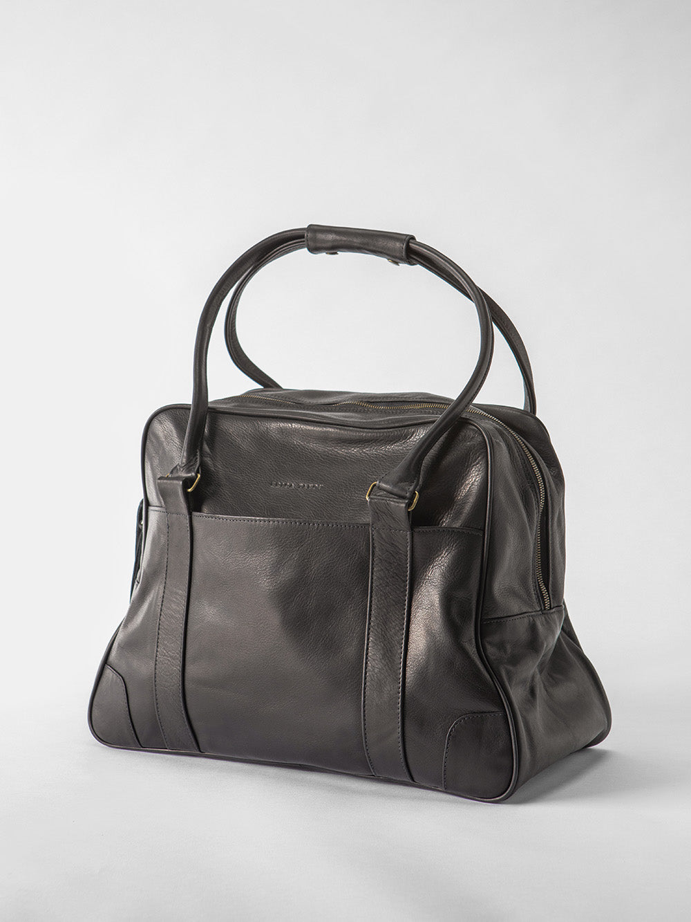 Egon Leather Weekender in Black