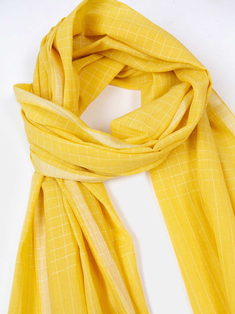 Jamdani Khadi Shawl In Lemon