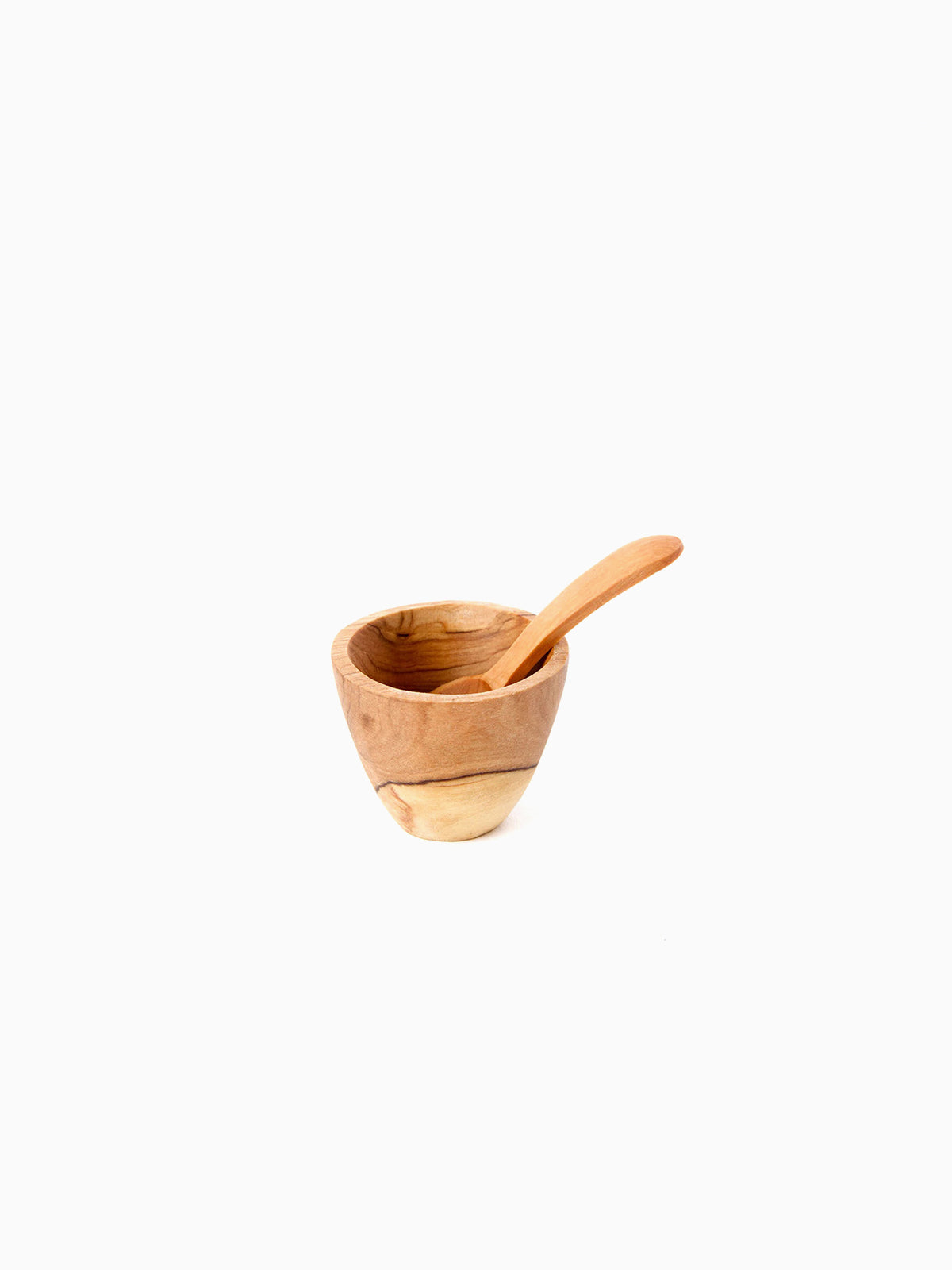 Olive Wood Salt Cellar & Spoon