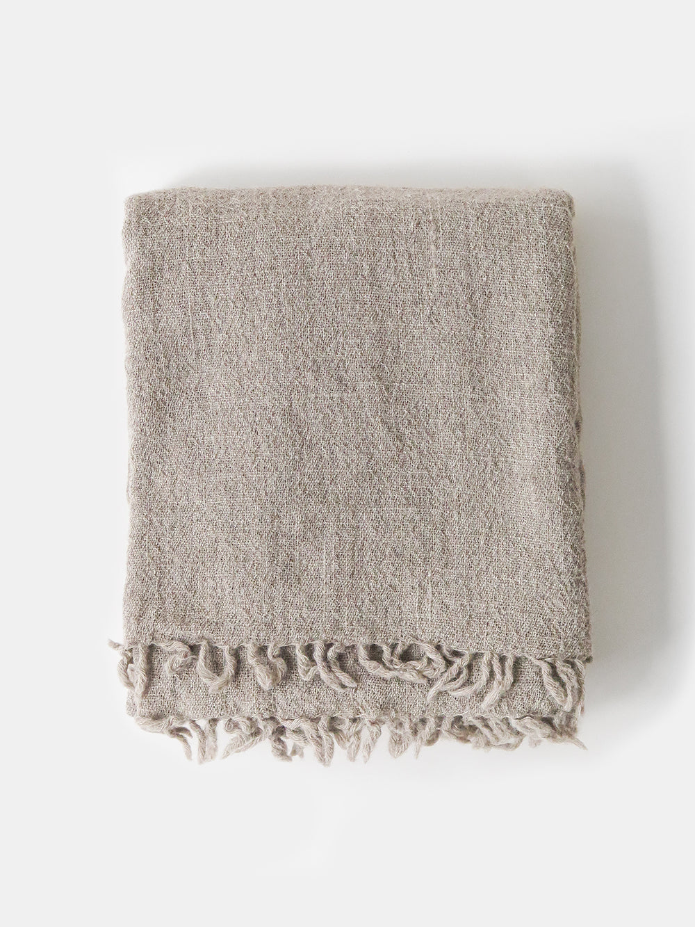 Khadi Wool Hand Woven Throw in Bark