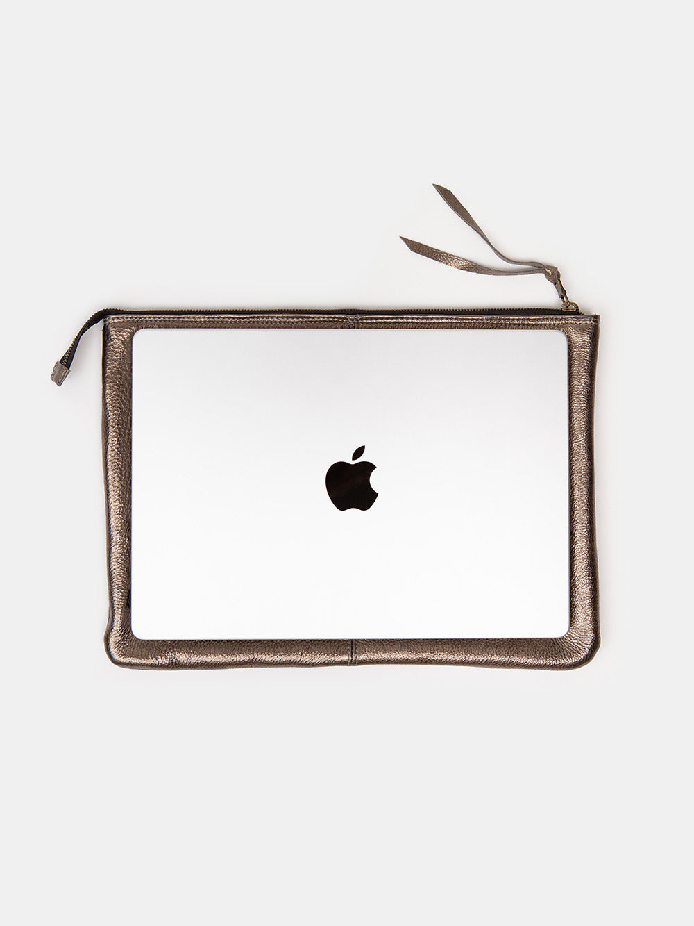 Esben Leather Laptop Folio in Bronze