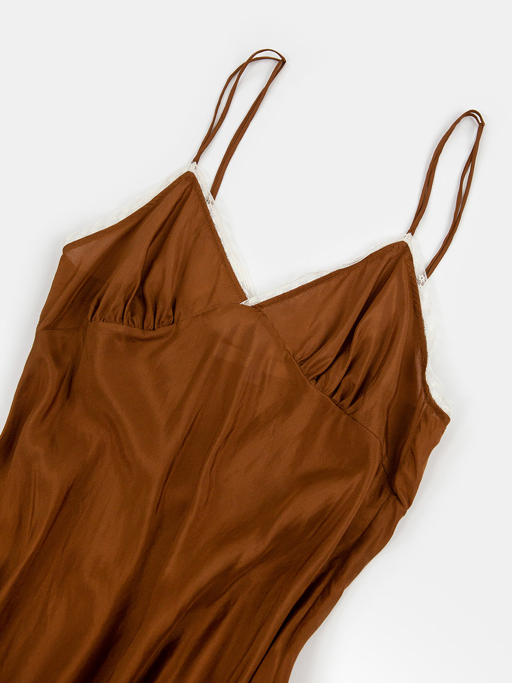 Maude Petal Silk Slip Dress in Sienna