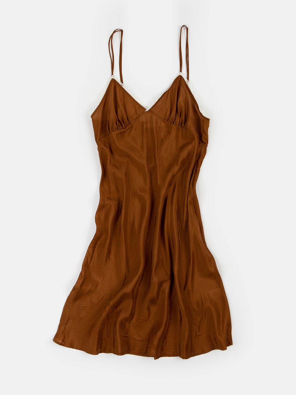 Maude Petal Silk Slip Dress in Sienna
