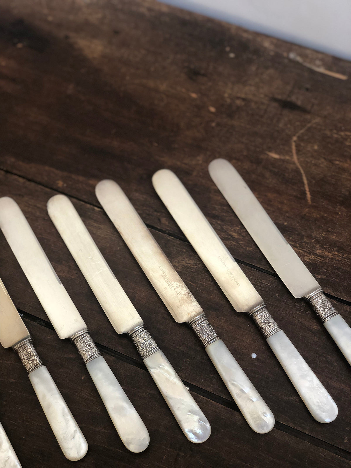 Set of 8 Mother of Pearl Vintage Knives