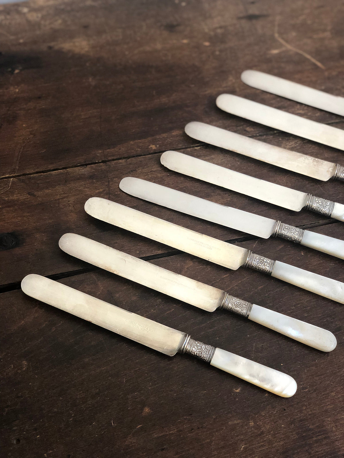 Set of 8 Mother of Pearl Vintage Knives