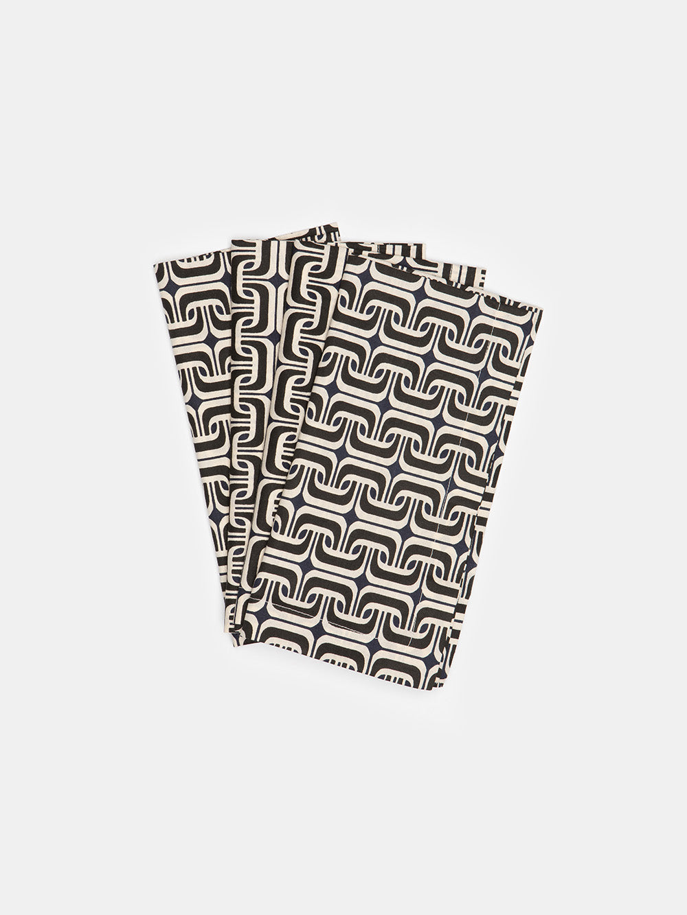 Cotton Napkin Set in 1965 Natural/Black/Navy