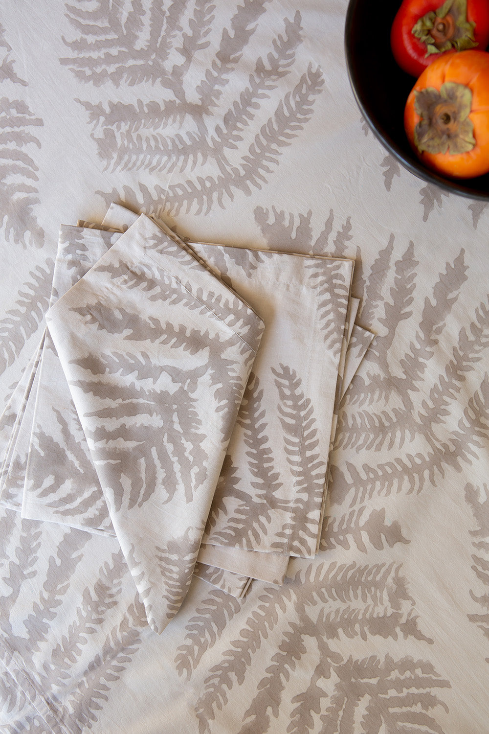 Cotton Napkin Set in Dove Fern