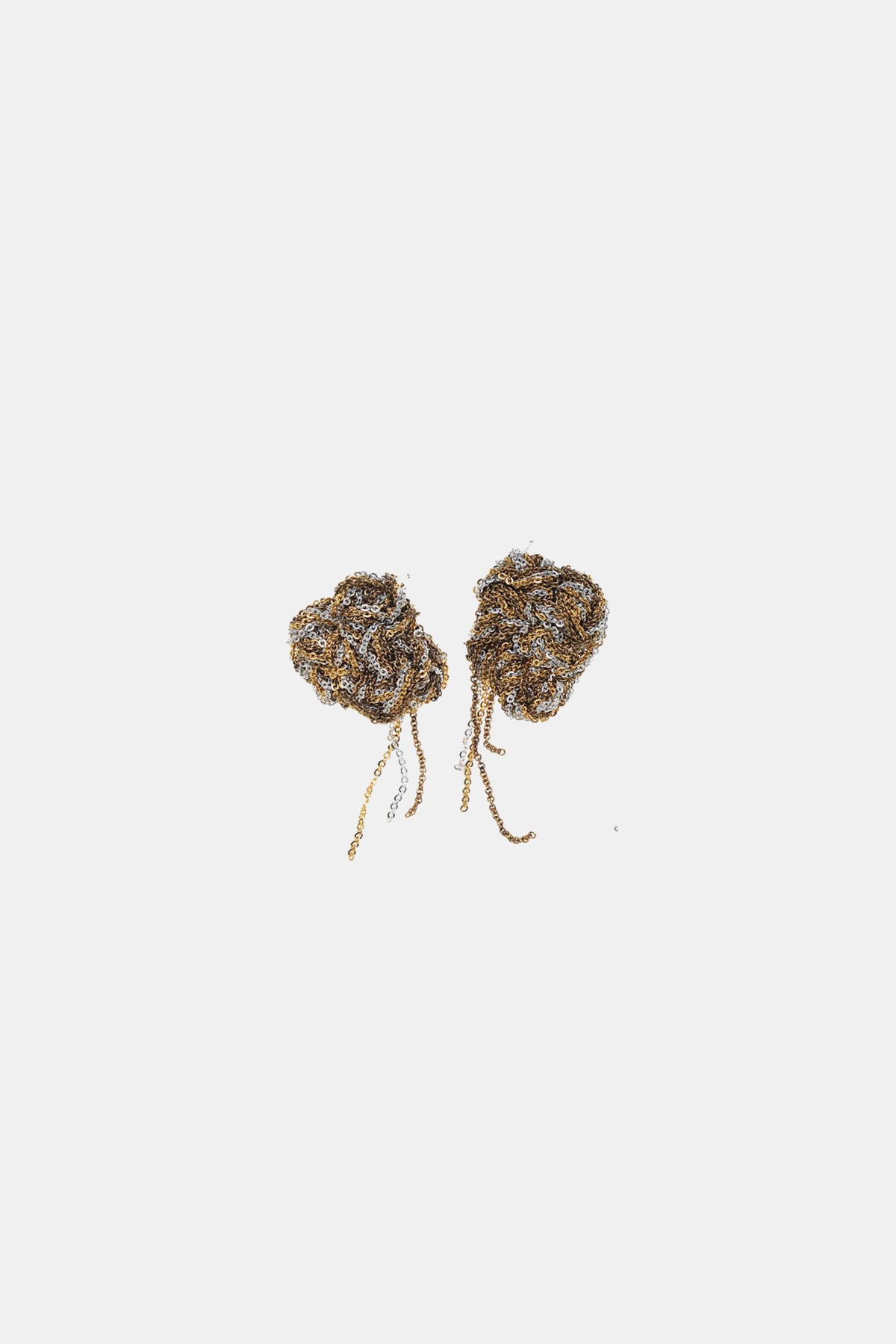 Arielle De Pinto Blended Nugget Earrings in Gold and Silver