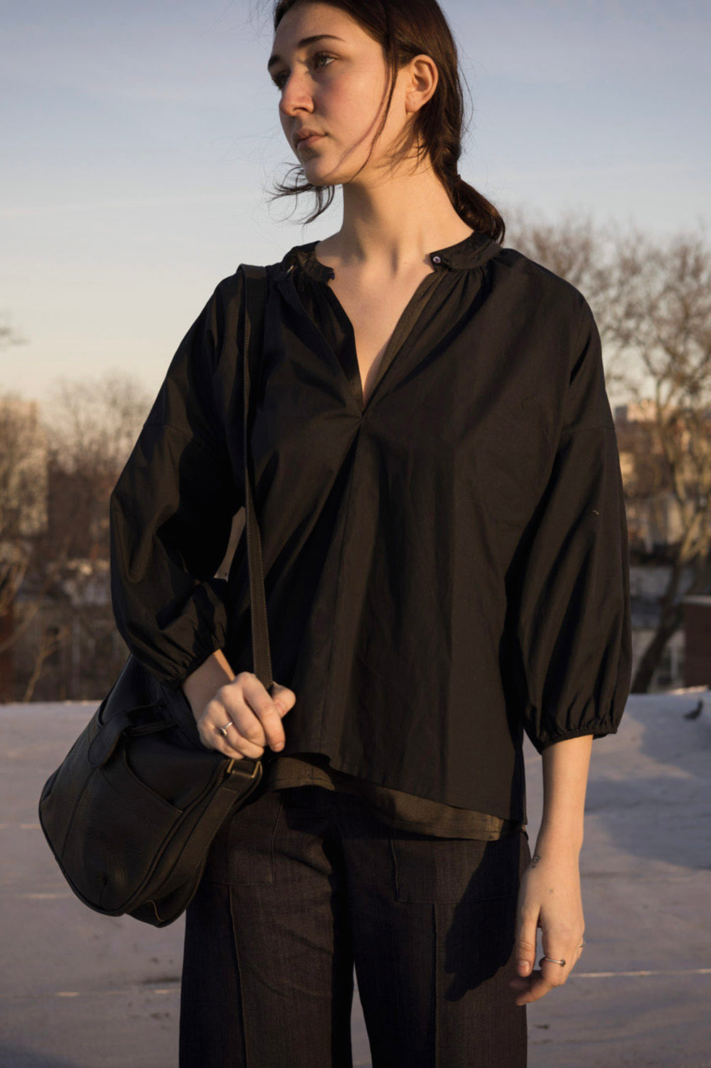 Patricia Cotton Blouse in Black