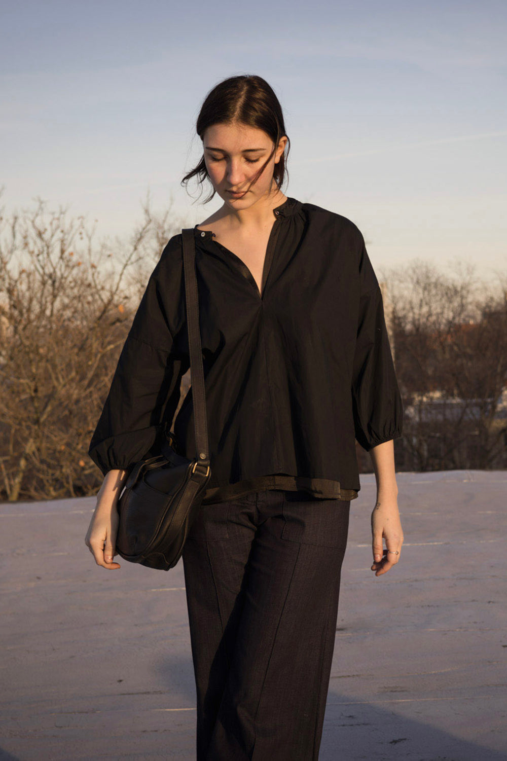 Patricia Cotton Blouse in Black