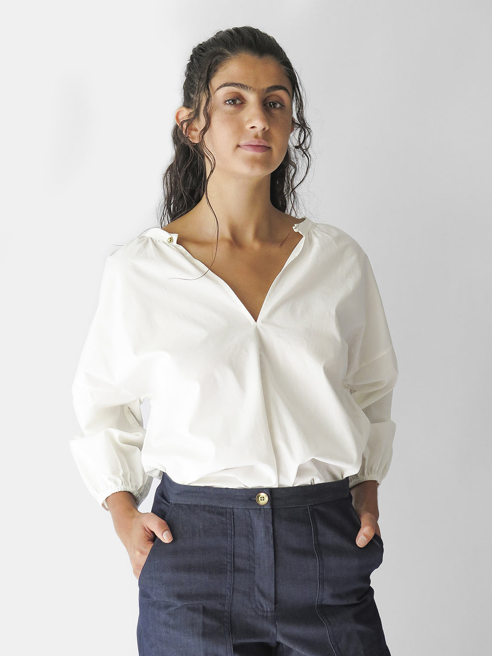 Patricia Cotton Blouse in Ivory