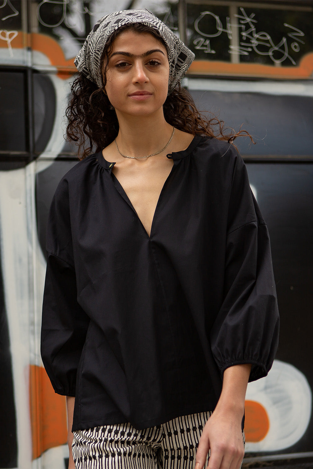 Patricia Cotton Blouse in Black