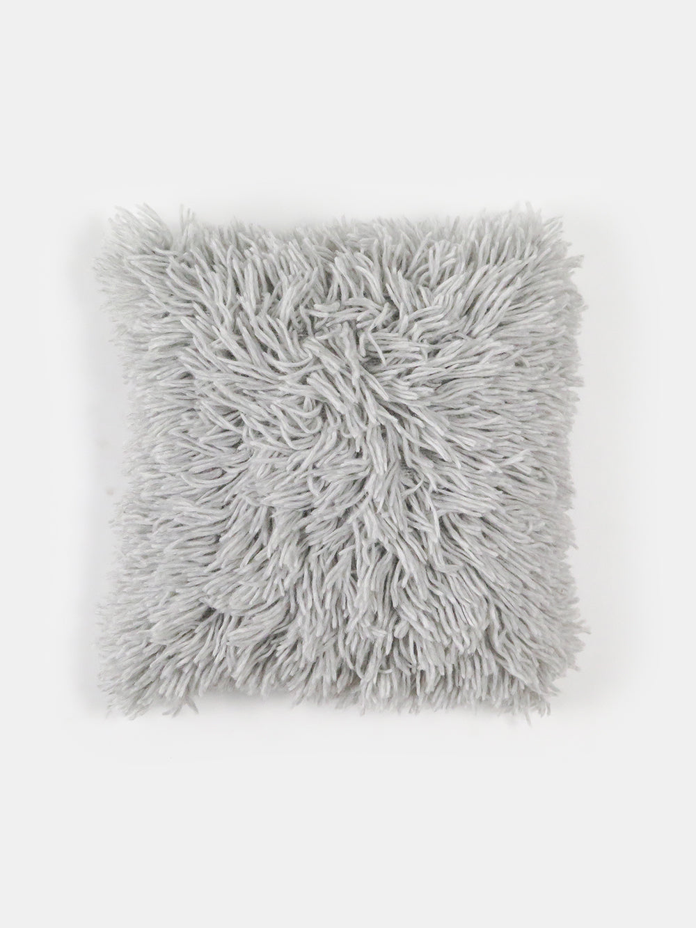 Luxe Pujpu Shag Pillow in Light Grey