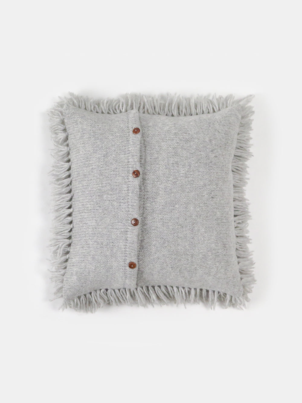 Luxe Pujpu Shag Pillow in Light Grey