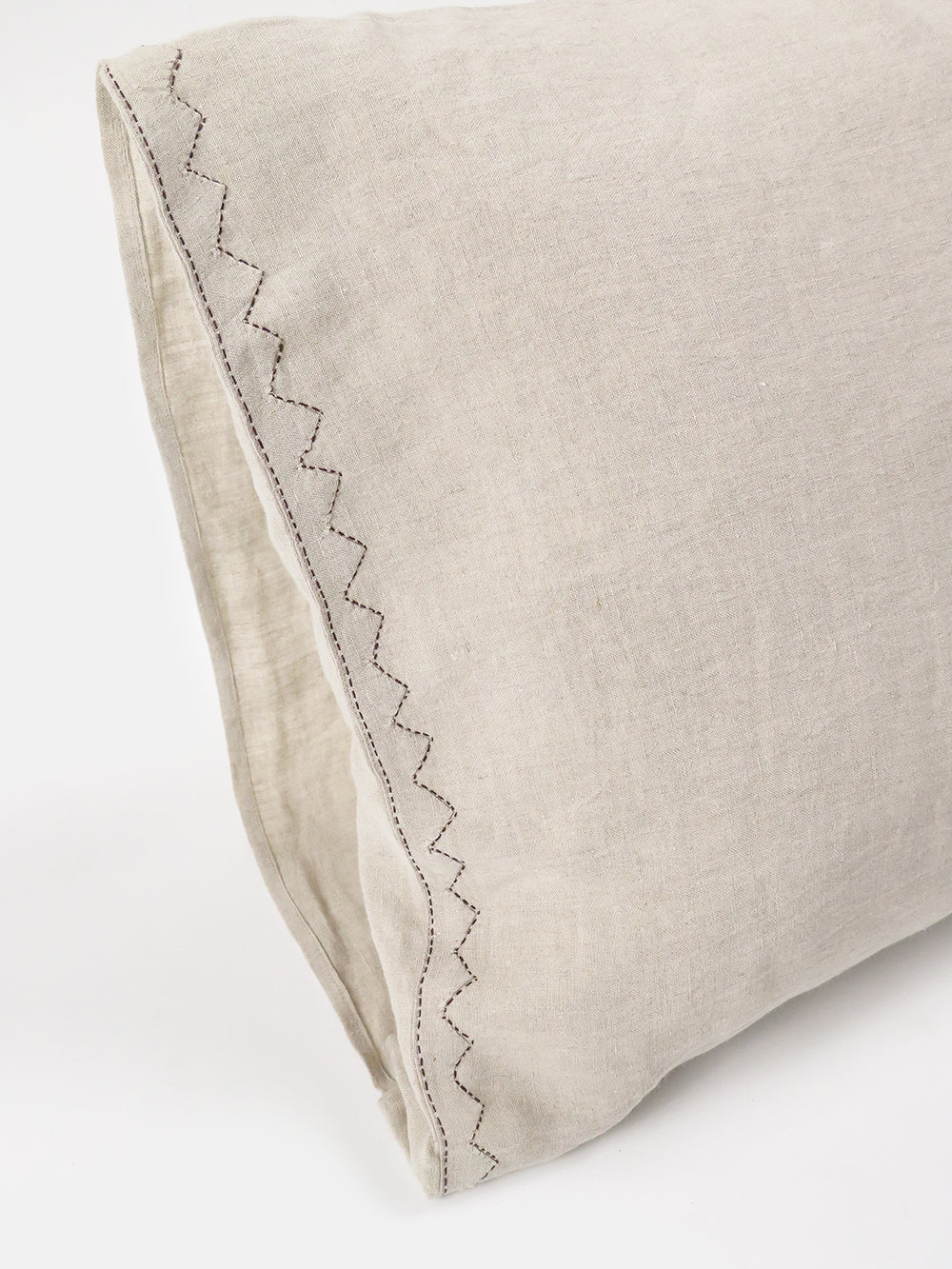 Mountain Pillowcases in Hand-embroidered Natural Linen