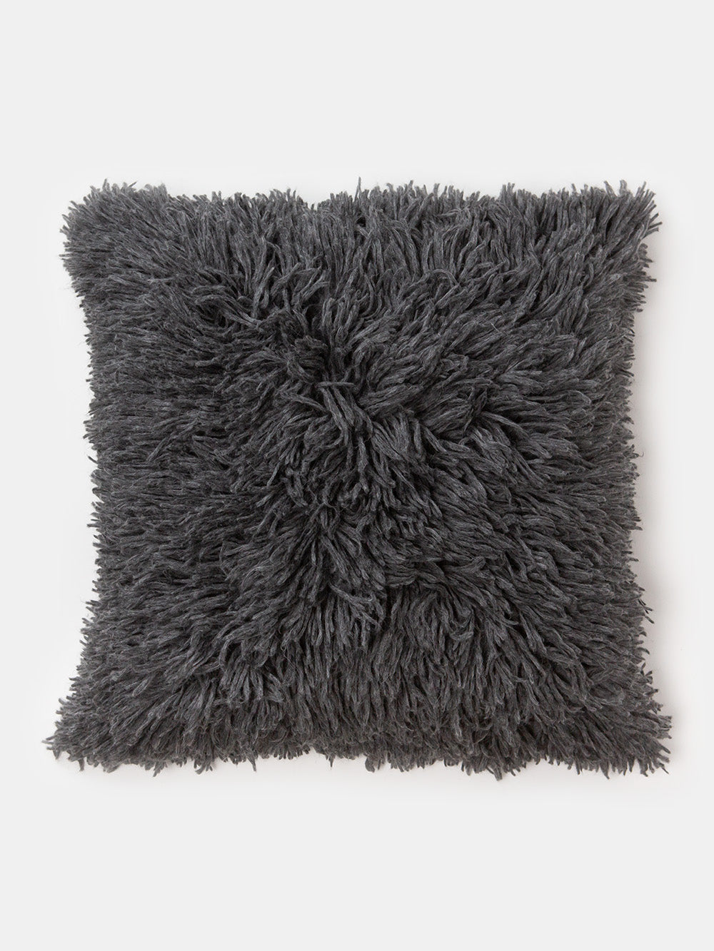 Luxe Pujpu Shag Floor Pillow in Charcoal